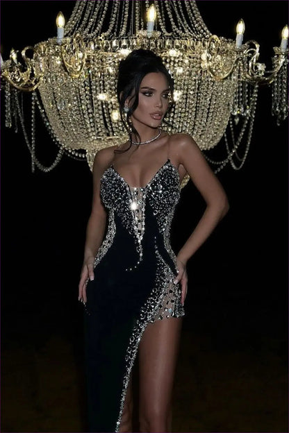 Beaded Asymmetric Midi Dress - the one They’ll Ask About - Dresses - Lingerie Hut - A-line • All Season • Bodycon