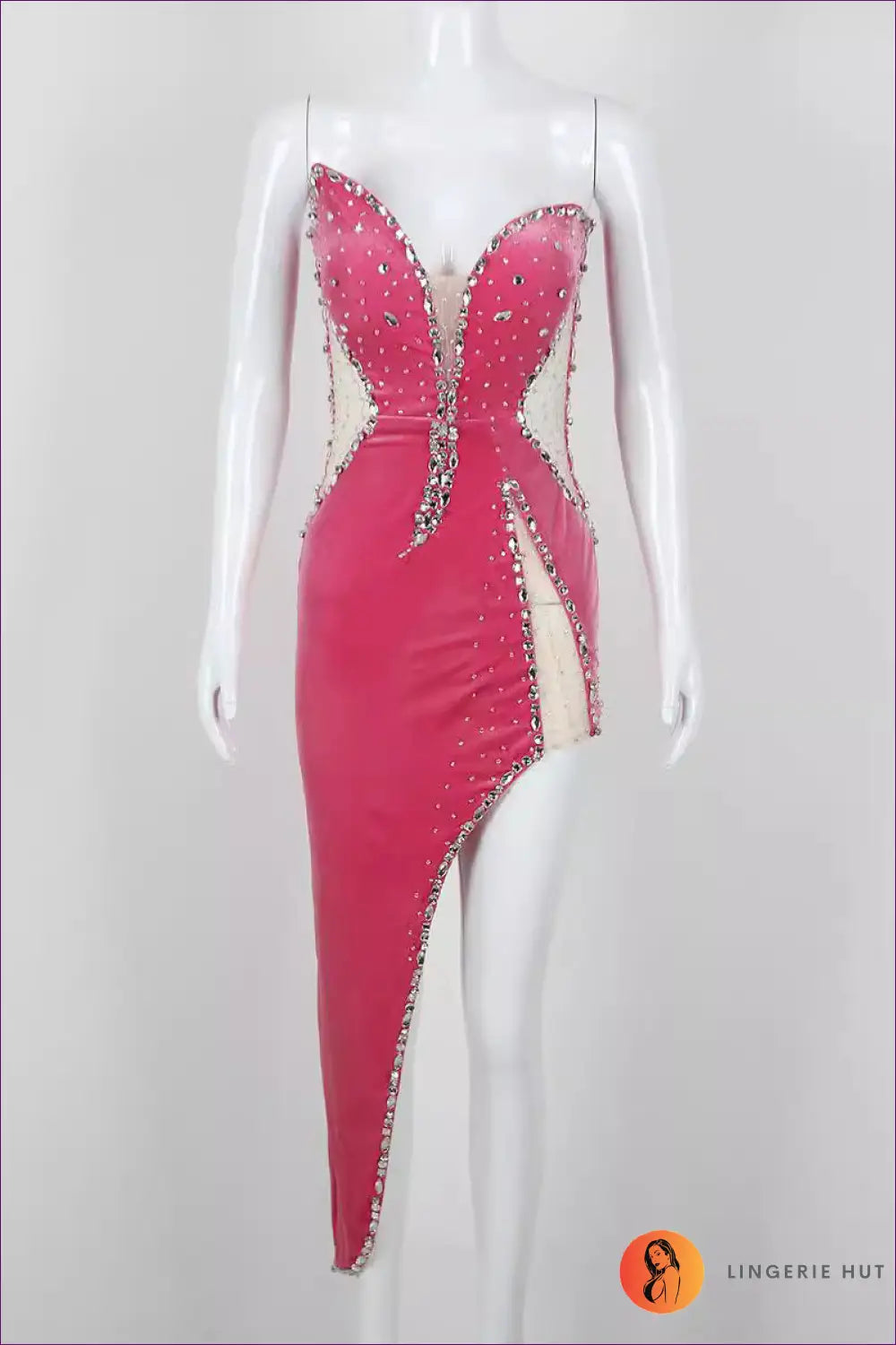 Beaded Asymmetric Midi Dress - the one They’ll Ask About - Xs / Coral Red - Dresses - Lingerie Hut - A-line • All