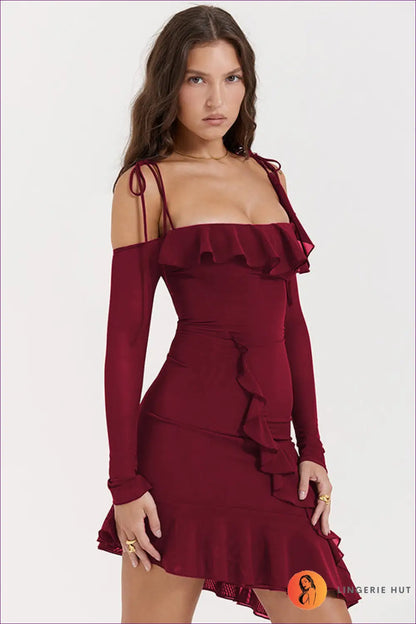 Asymmetric Bodycon Mini Dress - Worth a Second Look - Dresses - Asymmetric • Clubwear • Evening Wear - Lingerie Hut