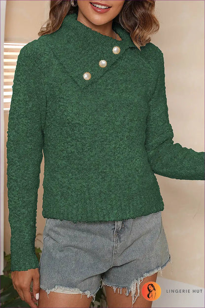 Dark Green 4 Pearl Buckle