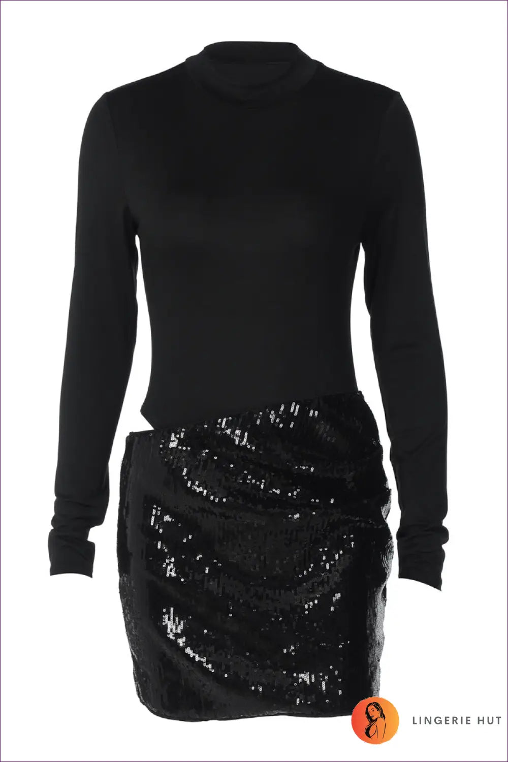 Asymmetric Cut-out Bodycon Mini Dress - Made for Night Outs - Dresses - Lingerie Hut - Clubwear • Cutout • Glamour