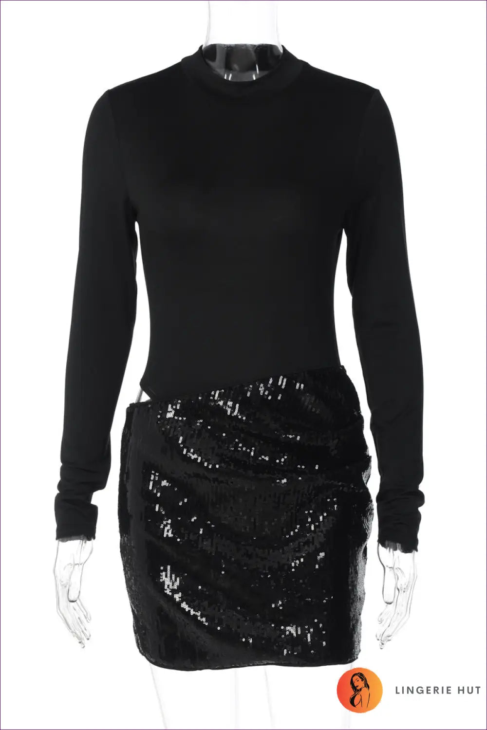 Asymmetric Cut-out Bodycon Mini Dress - Made for Night Outs - s / Black - Dresses - Lingerie Hut - Clubwear • Cutout