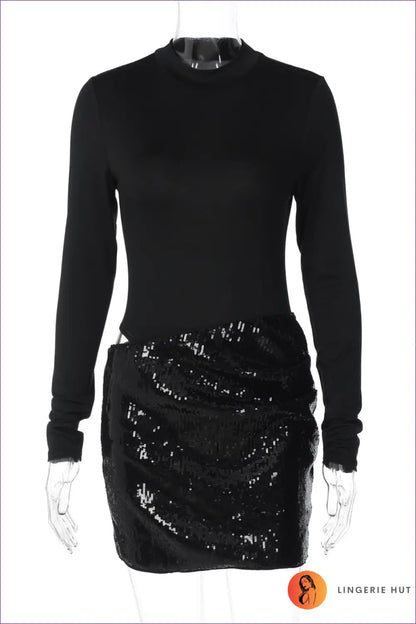 Asymmetric Cut-out Bodycon Mini Dress - Made for Night Outs - s / Black - Dresses - Lingerie Hut - Clubwear • Cutout