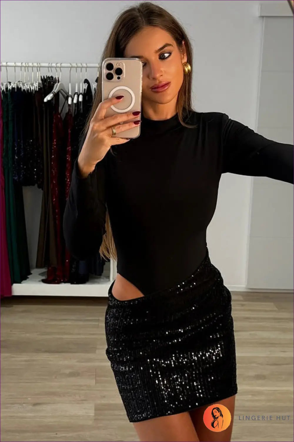 Asymmetric Cut-out Bodycon Mini Dress - Made for Night Outs - Dresses - Lingerie Hut - Clubwear • Cutout • Glamour