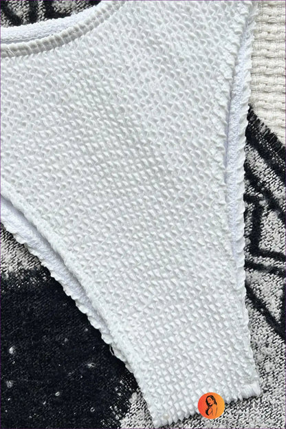 Asymmetric Cutout Bikini with Textured Fabric for Poolside Drama Beachwear, Bikini, Cutout, just In, Summer