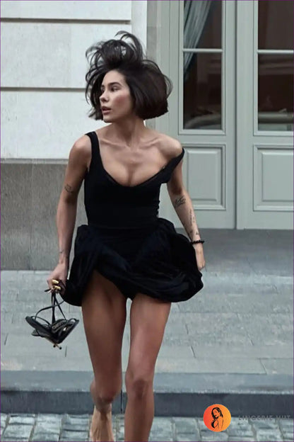 Asymmetric Hem Bodycon Dress with Pleats for Club Nights Bodycon, Clubwear, Evening Wear, High-low Dress,