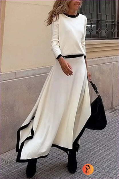 Asymmetric Hem Two-piece co Ord Set - Effortless Elegance - s / White - Autumn • Clothing • Elegant • Everyday