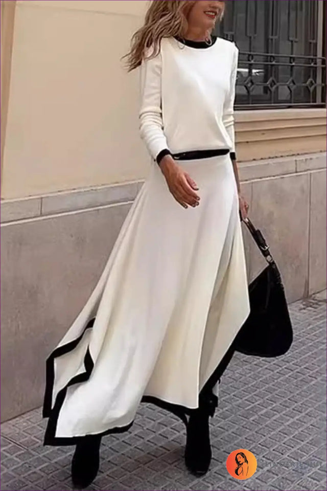 Asymmetric Hem Two-Piece Co Ord Set - Effortless Elegance
