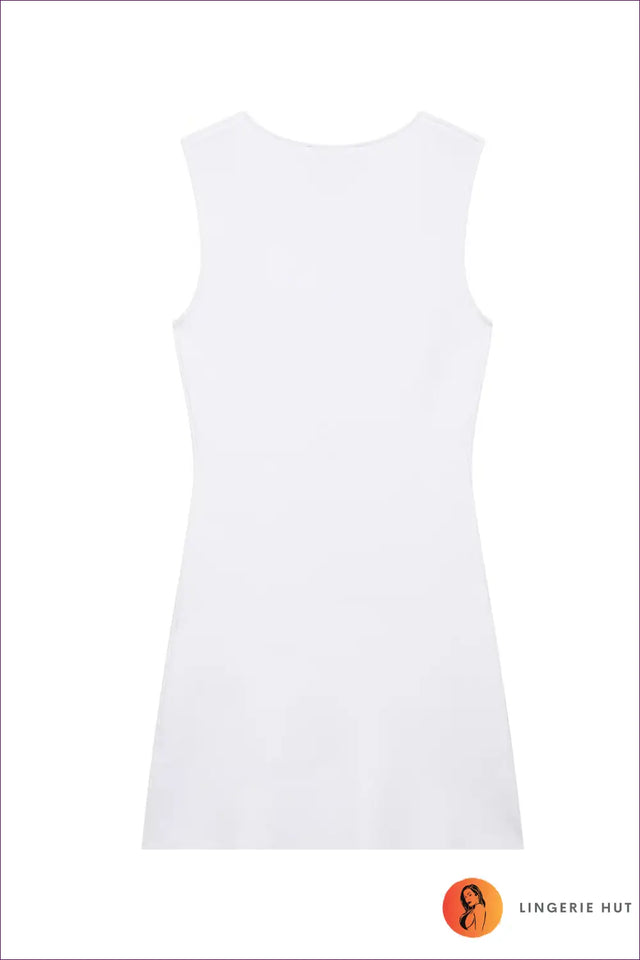 Asymmetric Knit Mini Dress with Button Detail - Modern Edge