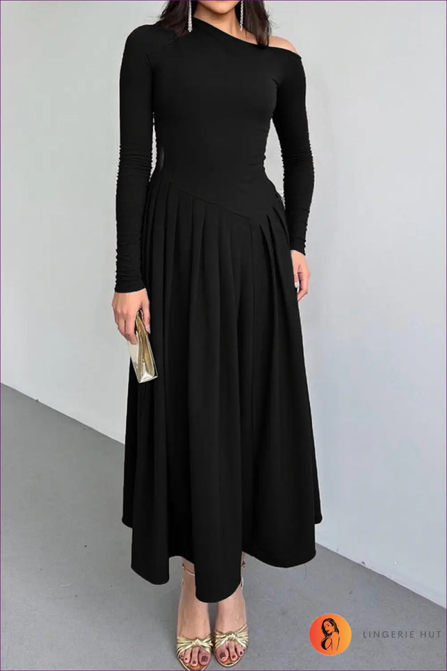 Asymmetric Maxi Dress - Understated Glamour