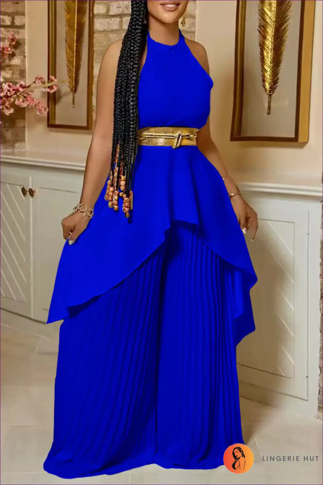 Asymmetric Co Ord Set with Pleated Trousers - Effortless Chic Mood
