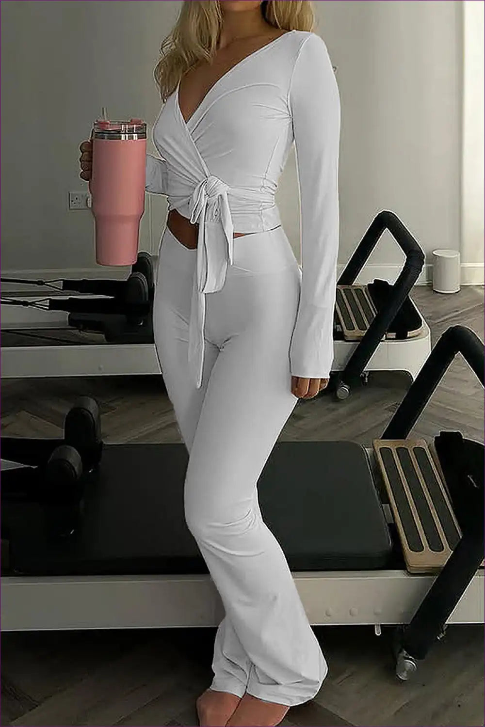 Asymmetric Ruched Two-piece Set for Off-duty Days Casual, Everyday, Polyester, Spring