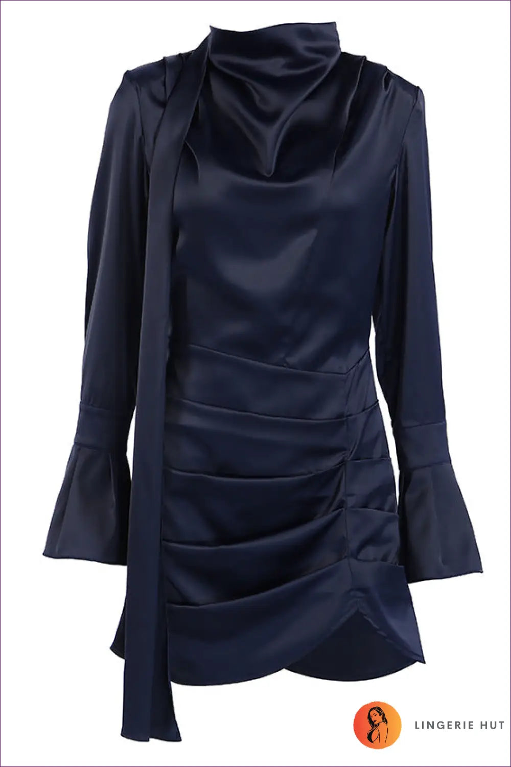 Asymmetric Satin Bodycon Mini Dress - Understated Glamour - Dresses - Lingerie Hut - Autumn • Evening Wear • Formal