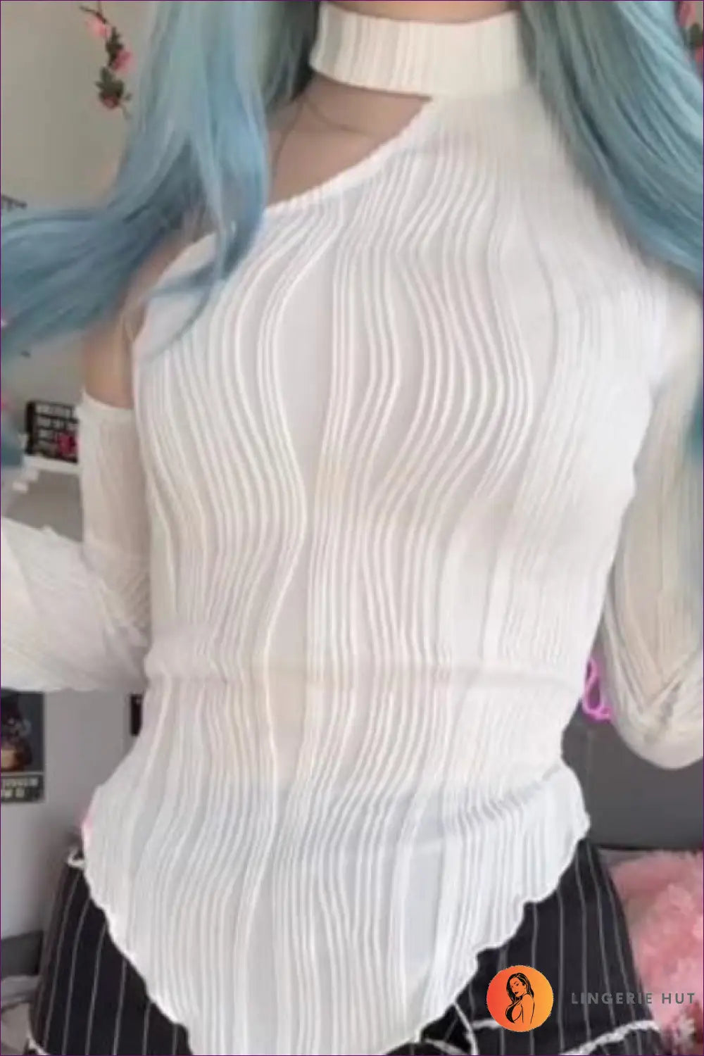 Asymmetrical Cutout Top - Effortless Evening Glamour - Shirts & Tops - Lingerie Hut - Autumn • Date Night • Evening