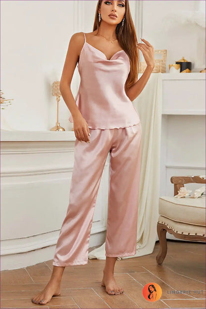 Experience Light Comfort And Effortless Style This Summer With Our Autumn Silk Loungewear Set. Featuring