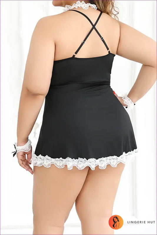 Babydoll Chemise with Lace Trim and Choker - Effortless Allure for Babydoll, Boudoir, Chemise, Choker,