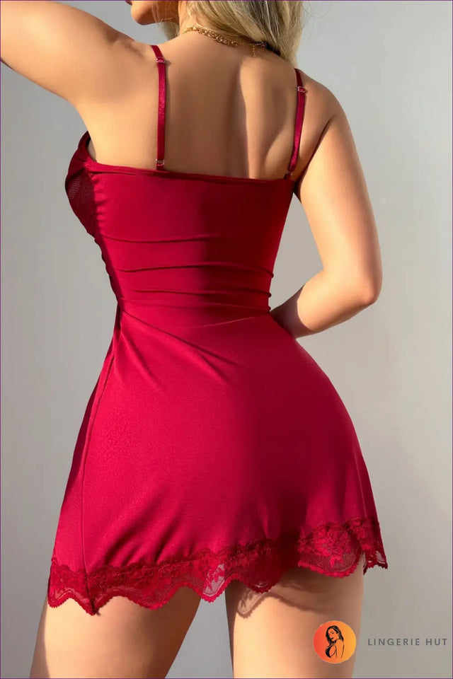 Babydoll Nightdress with Crossover Lace - Romantic Evenings Mood