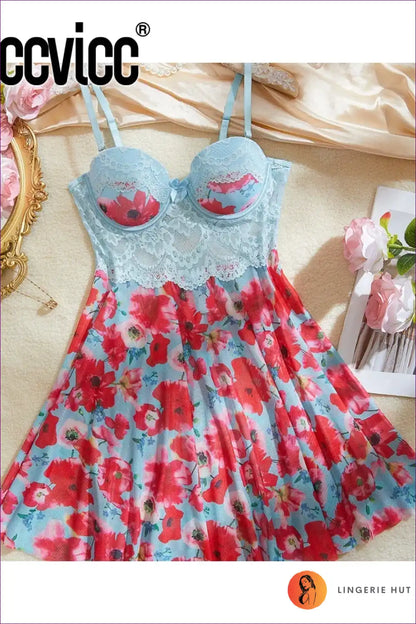 Babydoll Nightgown with Floral Print - Lazy Morning Romance for Babydoll, Everyday, Floral, just In, Lace