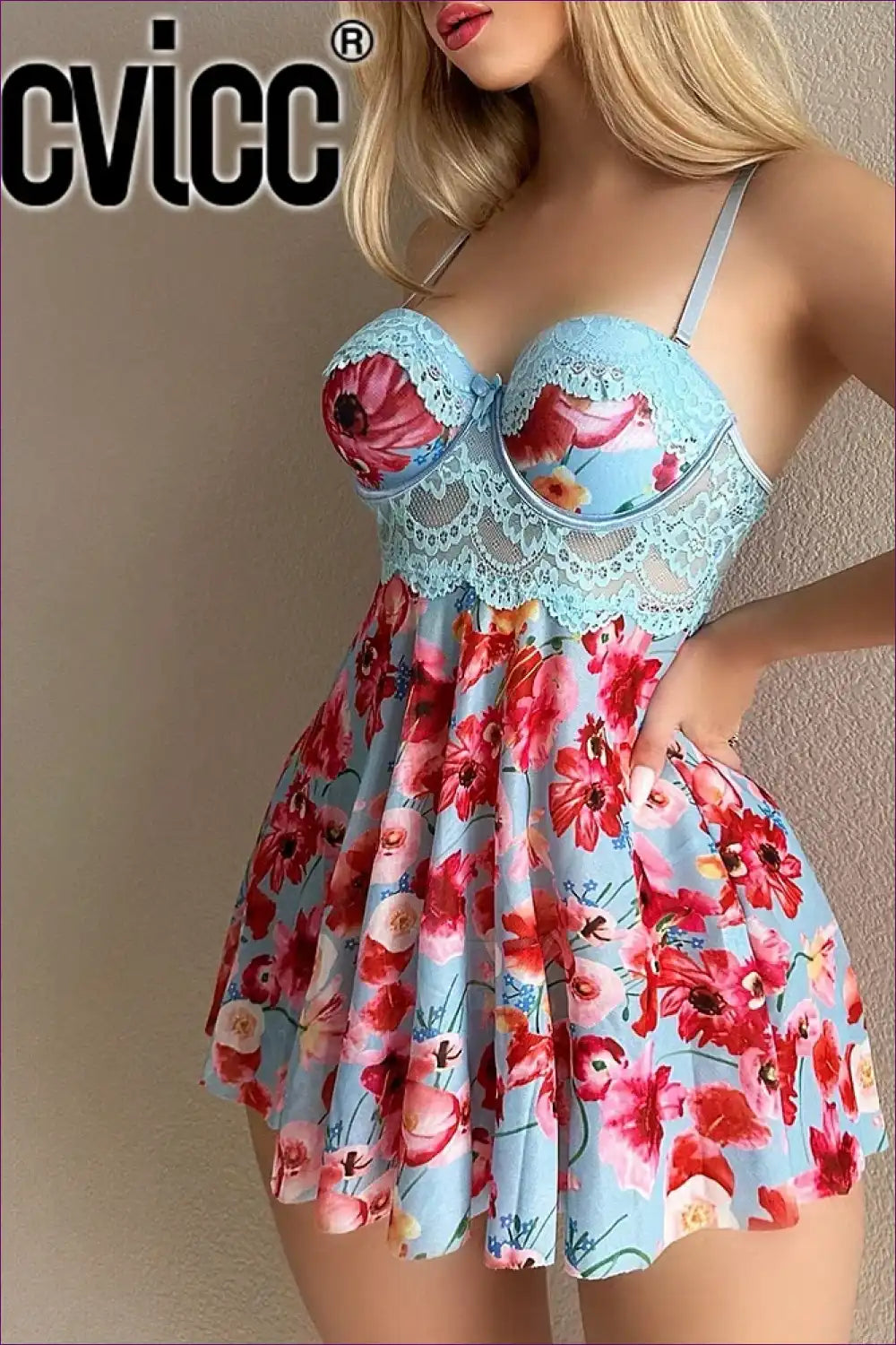 Babydoll Nightgown with Floral Print - Lazy Morning Romance for Babydoll, Everyday, Floral, just In, Lace