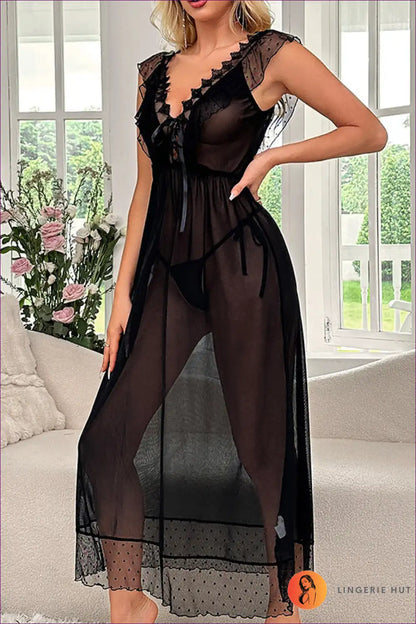 Babydoll with Polka Dot Mesh and Ruffle Trim - Dreamy Sunday Ritual for Babydoll, Boudoir, Everyday, just In,