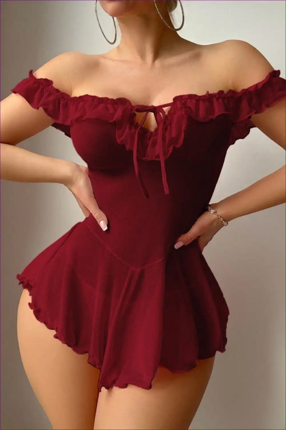 Babydoll with Ruffle Details - Sweet Romance for A-line, Babydoll, Boudoir, Honeymoon,