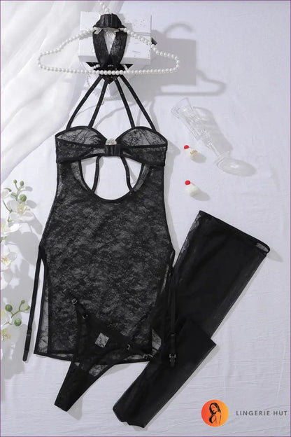 Babydoll with Strappy Cut-outs and Lace Overlay - Nightly Intrigue for Babydoll, Boudoir, Cutout, Evening