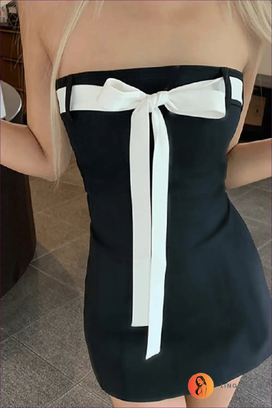 Backless Bow Mini Dress - the Night out Essential - Dresses - Lingerie Hut - Backless • Clubwear • Cutout • Glamour