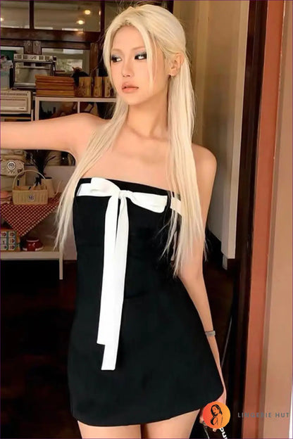 Backless Bow Mini Dress - the Night out Essential - Dresses - Lingerie Hut - Backless • Clubwear • Cutout • Glamour