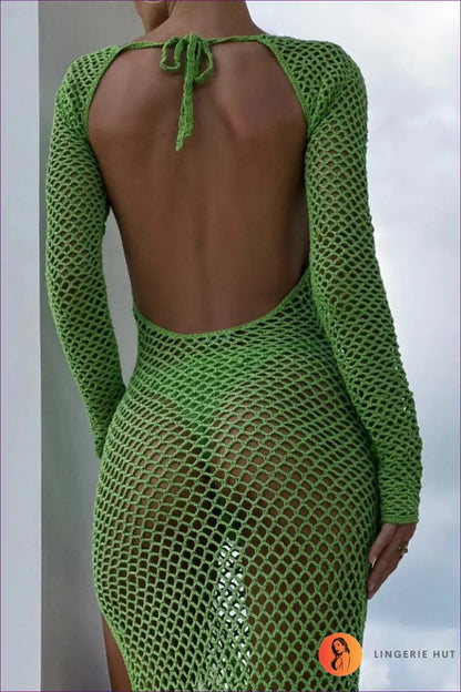 Backless Cutout Maxi Dress - Effortless Boho Elegance - s / Green - Dresses - Lingerie Hut - All Season • Backless