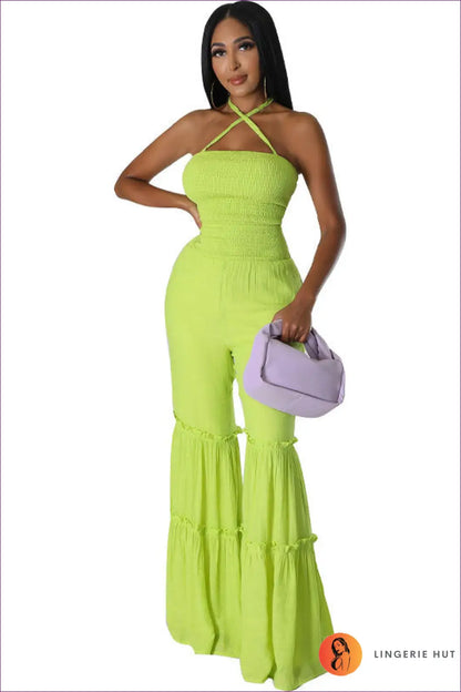 Backless Halter Jumpsuit - Summer Evenings Sorted - Backless • Casual • Clothing • Cutout • Elegant - Lingerie Hut