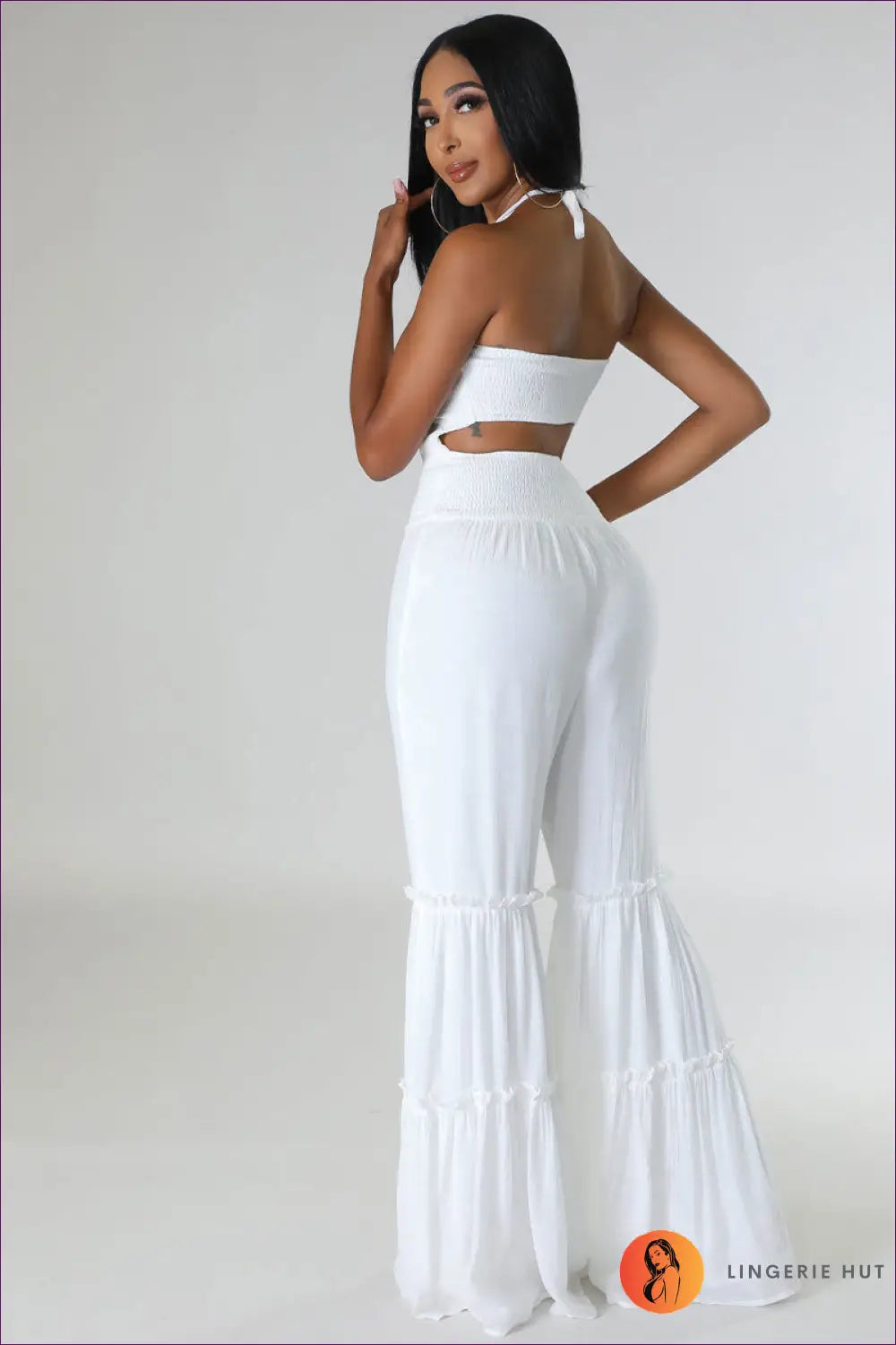 Backless Halter Jumpsuit - Summer Evenings Sorted - Backless • Casual • Clothing • Cutout • Elegant - Lingerie Hut