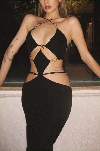 Backless Halter Midi Dress - Made for Summer Evenings - Dresses - Lingerie Hut - Backless • Bodycon • Cutout • Date