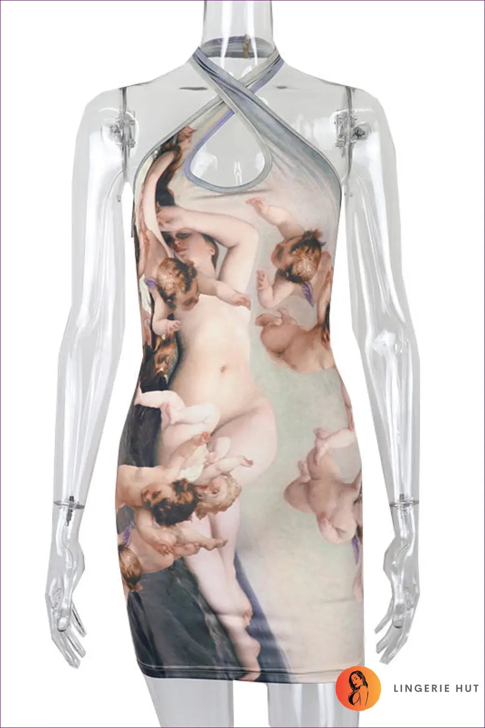 Backless Halter Mini Dress - Summer Evenings Sorted - s / Khaki - Dresses - Lingerie Hut - Backless • Bodycon