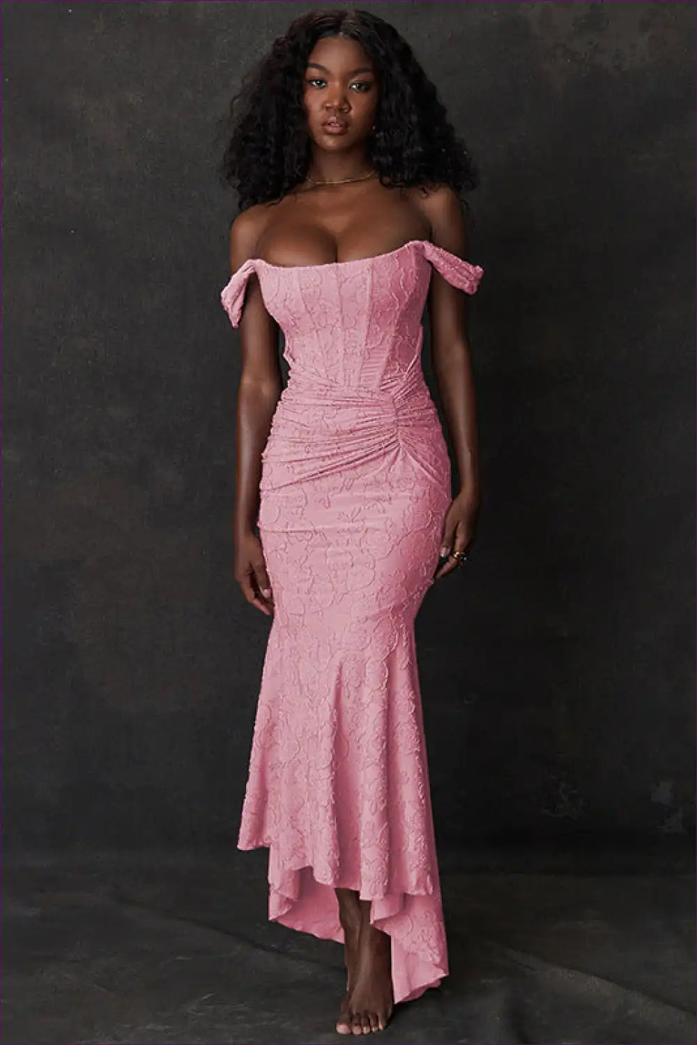 Backless Lace Fishtail Maxi Dress – Formal Evening Gown