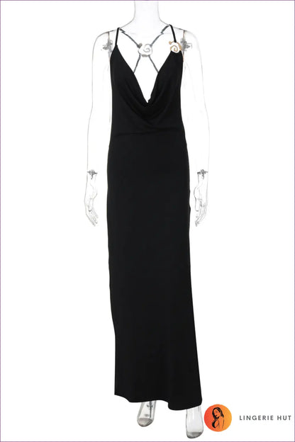 Backless Maxi Dress - Confident Edge - s / Black - Dresses - Backless • Clothing • Date Night • Glamour - Lingerie Hut