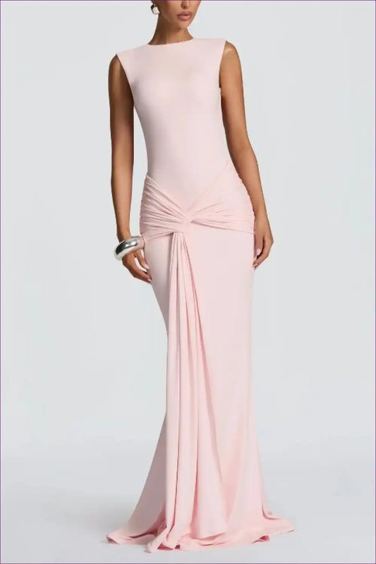 Backless Maxi Dress with Ruched Detail for Backless, Bodycon, Clubwear, Cutout, Dresses