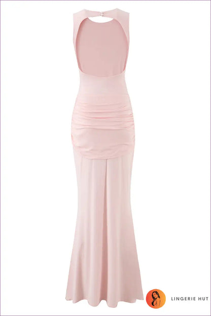 Backless Maxi Dress with Ruched Detail for Backless, Bodycon, Clubwear, Cutout, Dresses
