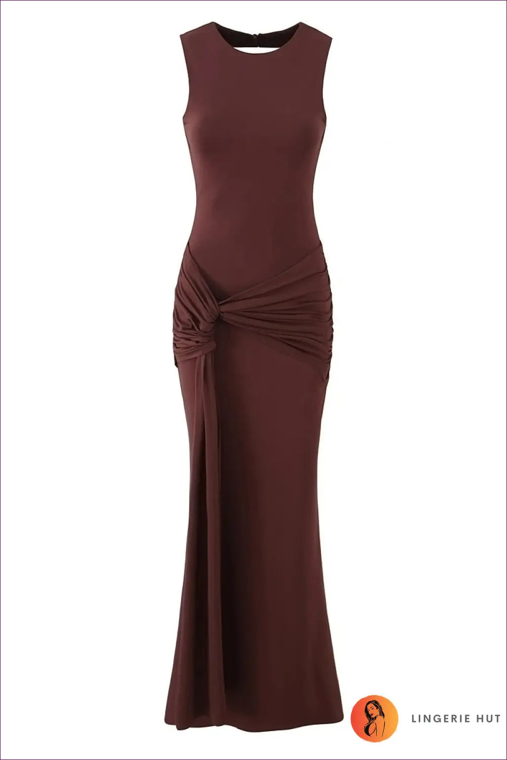 Backless Maxi Dress with Ruched Detail - Summer Evenings Sorted - s / Brown - Dresses - Lingerie Hut - Backless