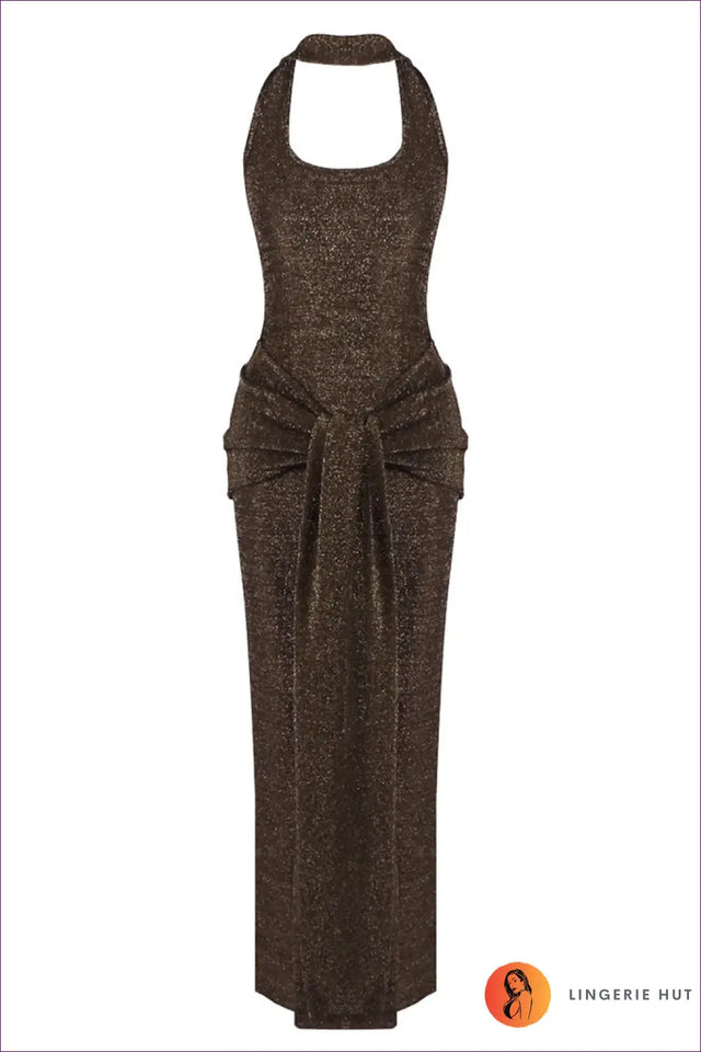 Backless Maxi Dress with Scarf Tie - Understated Glamour