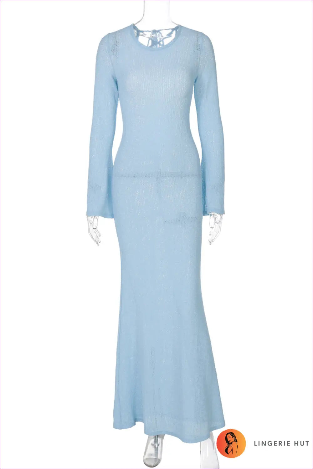 Backless Mesh Maxi Dress - the one They’ll Ask About - s / Skyblue - Dresses - Lingerie Hut - Backless • Bodycon