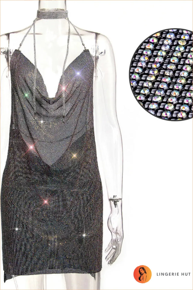 Backless Sequin Bodycon Mini Dress - Made For The Spotlight
