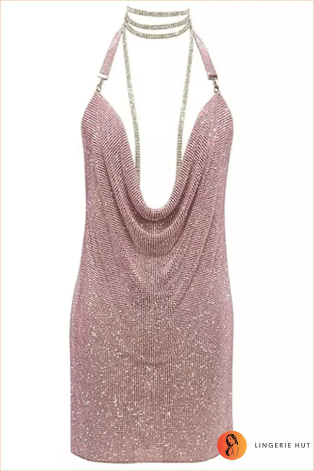 Backless Sequin Bodycon Mini Dress - Made For The Spotlight
