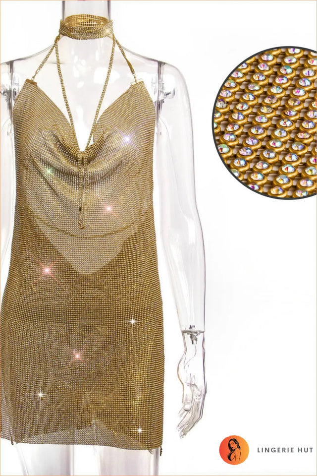Backless Sequin Bodycon Mini Dress - Made For The Spotlight