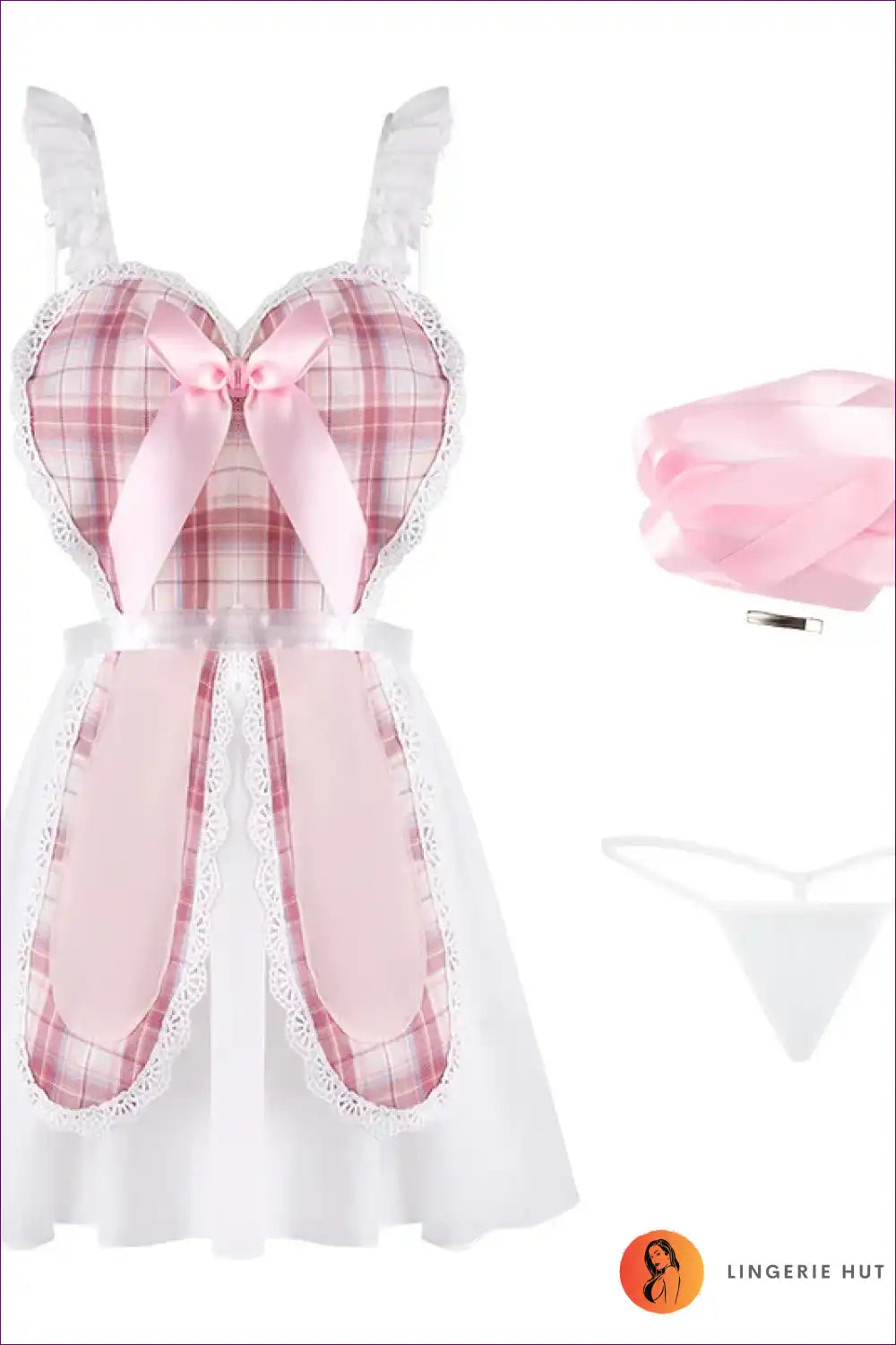 Backless Spaghetti Strap Maid Nightgown for Cosplay Evenings Backless, Everyday, just In, Lace,