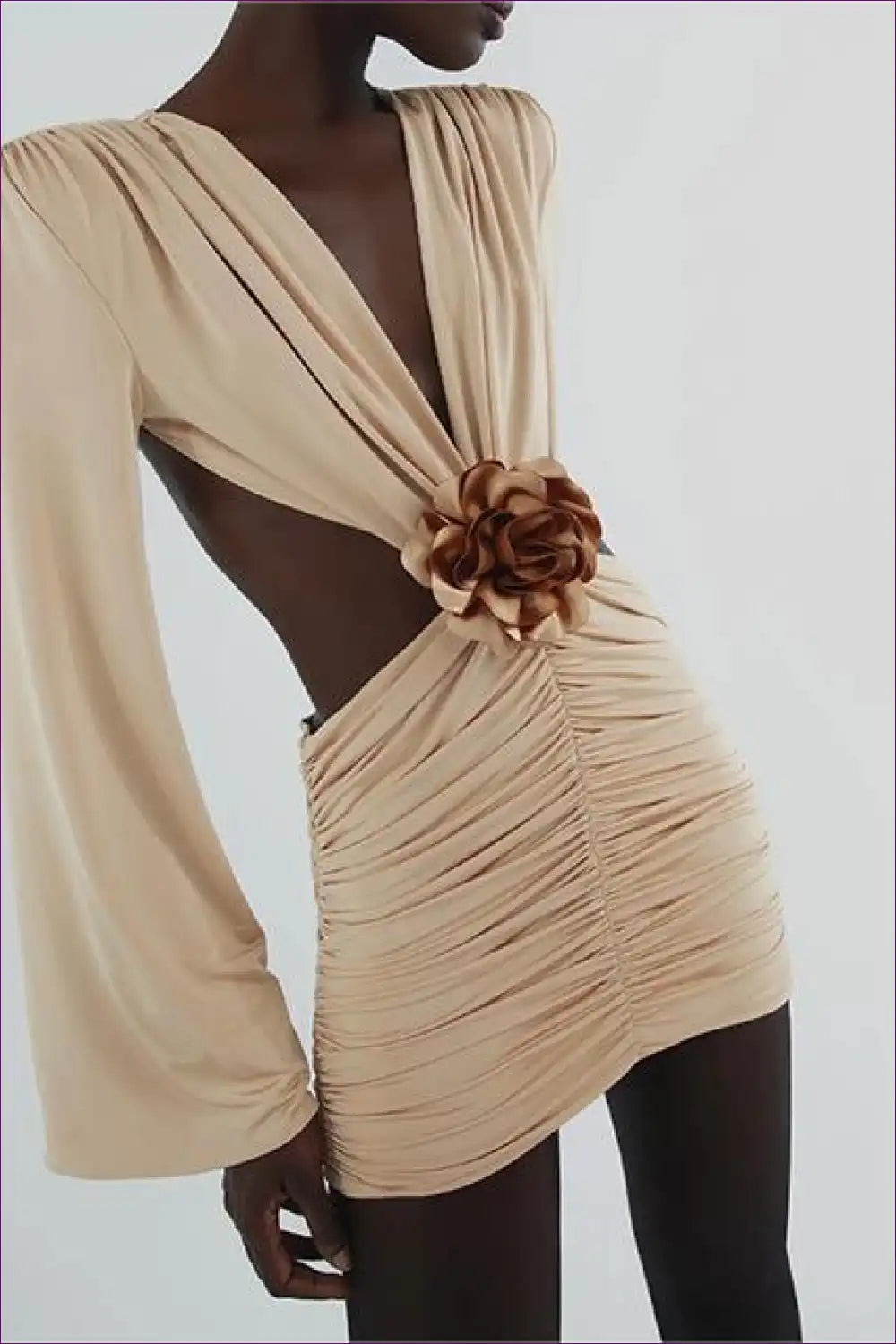 Backless V-neck Floral Bodycon Mini Dress for Women