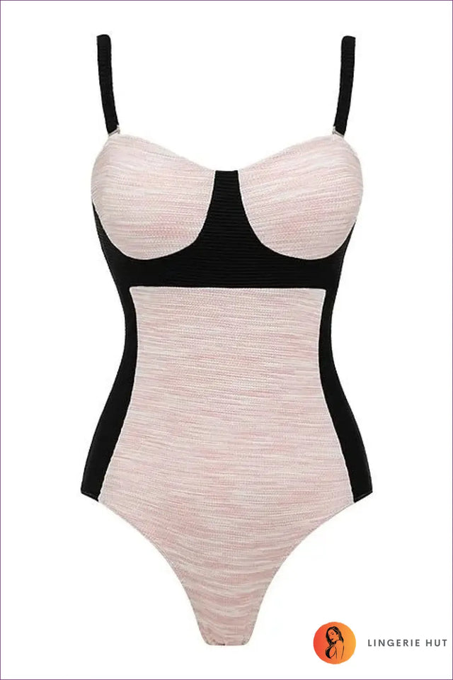 Bandeau Bikini with Button-Trim High-Waist Bottoms - Chic Poolside