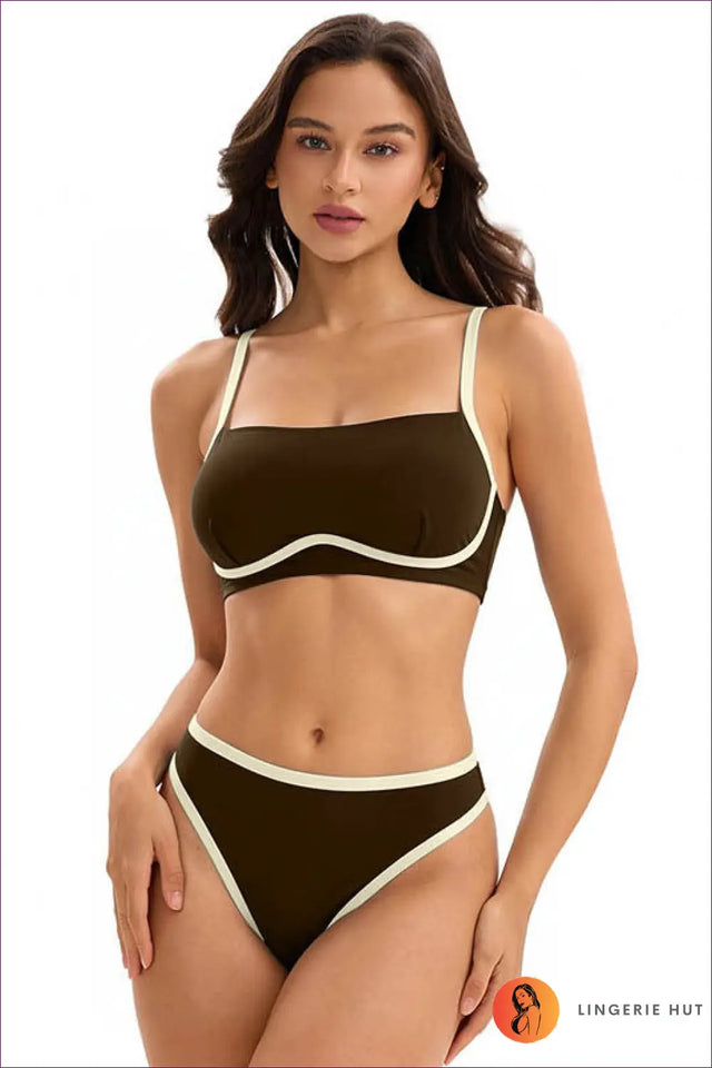 Bandeau Bikini with Contrast Trim - Clean Line Basics