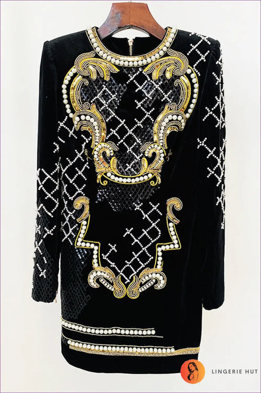 Baroque Embroidered Mini Dress - Understated Glamour - Dresses - Lingerie Hut - All Season • Bodycon • Evening Wear