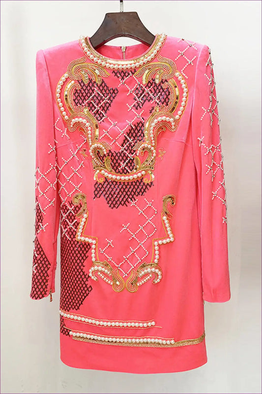 Baroque Embroidered Mini Dress - Understated Glamour - Dresses - Lingerie Hut - All Season • Bodycon • Evening Wear