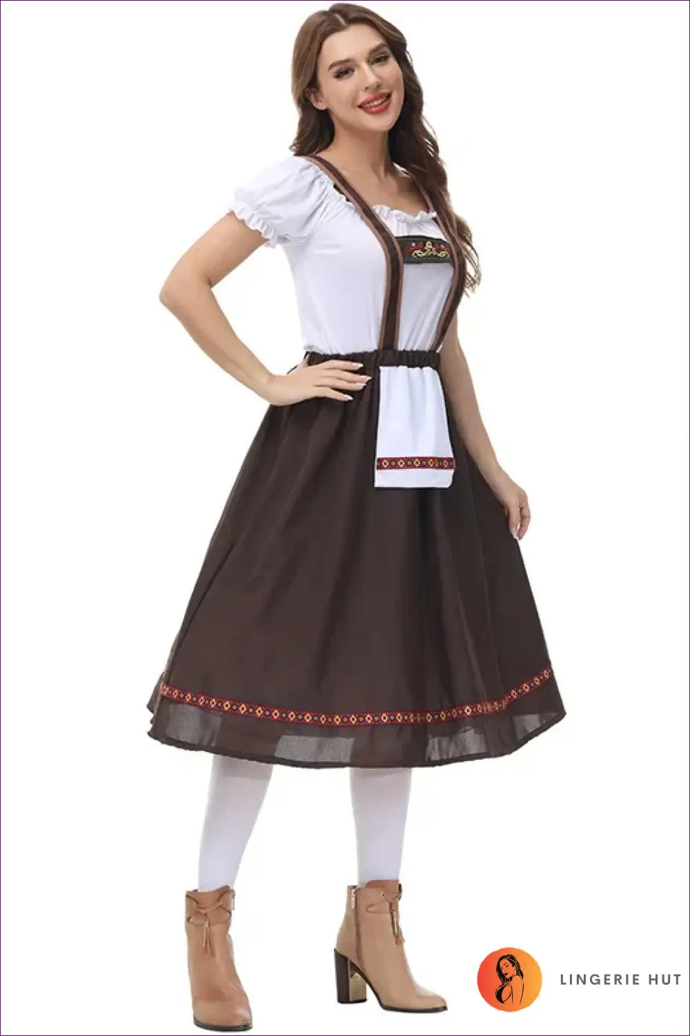 Bavarian Beer Maid Costume with Full Apron - Folk Tradition - just in • Oktoberfest • Party - Lingerie Hut